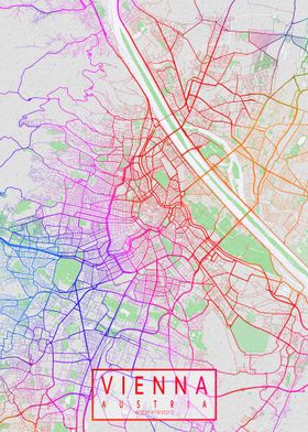 Vienna City Map Colorful