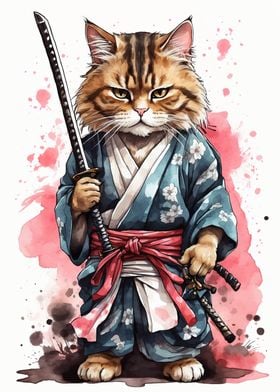 Samurai Cat Animal