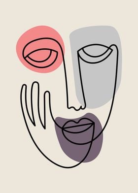 Abstract Large woman face