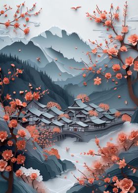 Cherry Blossom Landscape