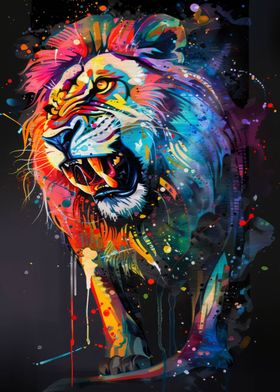 Lion Popart Painting