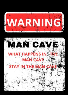 warning man cave vintage