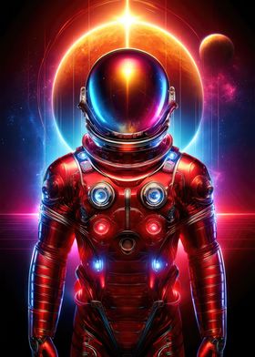 Red Astronaut Art