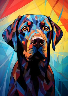 Labrador dog Stained Glass