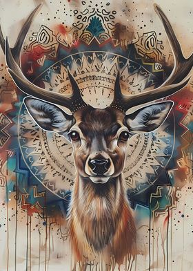Mandala Deer Color
