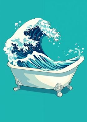 The Great Wave in Bathtub