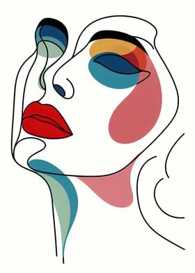 One Line Art Of Woman Face