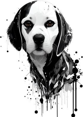 Beagle Dog Splash Art