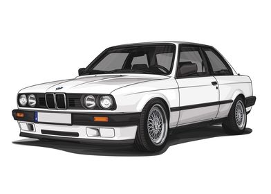 BMW E30 White 325i
