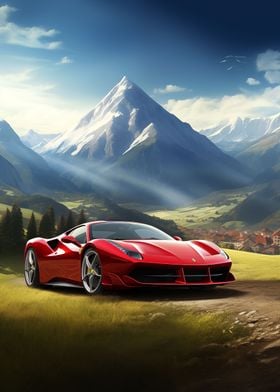 Ferrari Red supercar