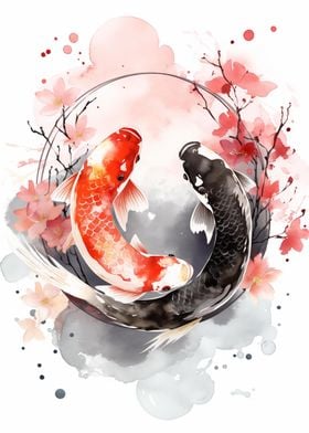 Koi Fish Yin Yang 