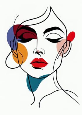 One Line Art Of Woman Face