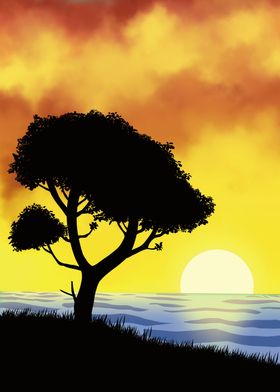 The Tree and the Sunset