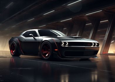 Tuned Dodge muscle car