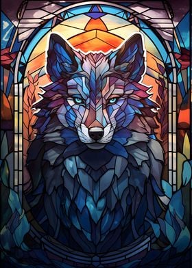 Wolf Stained Glass