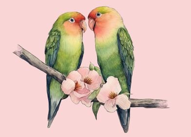 Lovebird watercolor