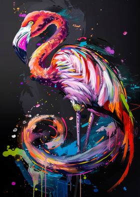 Flamingo Popart Painting