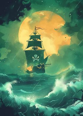 Pirate ship landscape