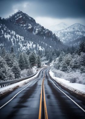 Snowy Mountain Road