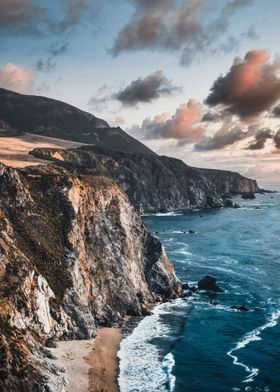 Coastal Cliffs at Sunset