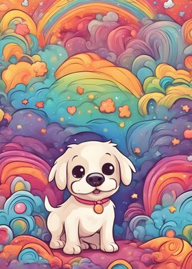 Colorful cute dog