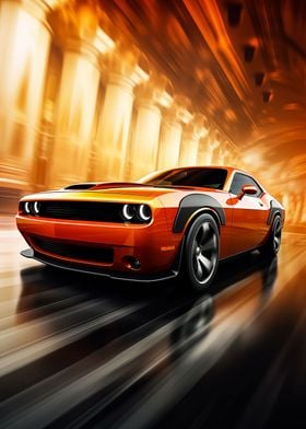 Dodge Challenger in motion