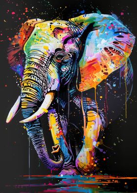 Elephant Popart Painting