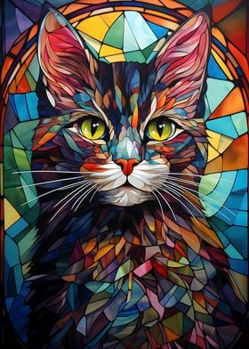 Cat Stained Glass