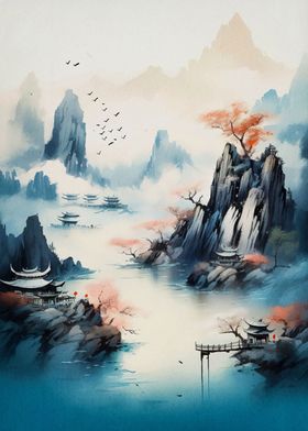 Vintage Chinese Landscape 