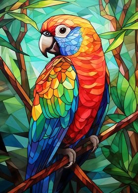 Parakeet Stained Glass