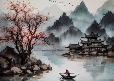 Vintage Chinese Landscape 