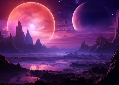 Alien violet planet