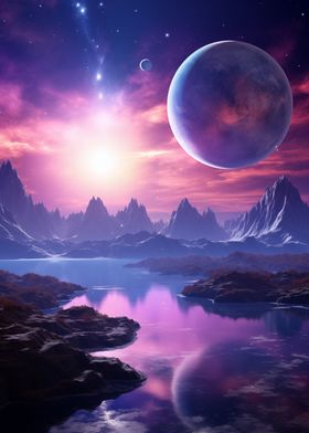 Alien violet planet