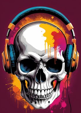 Skull With Headphones 4