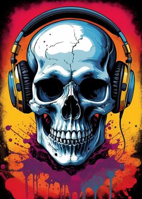 Skull With Headphones 3
