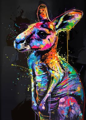 Kangaroo Popart Painting