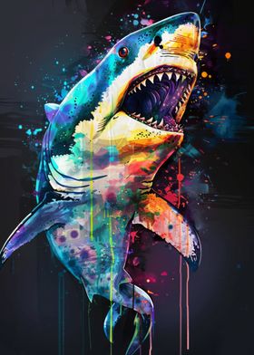 Shark Popart Painting