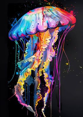 Jellyfish Popart Painting