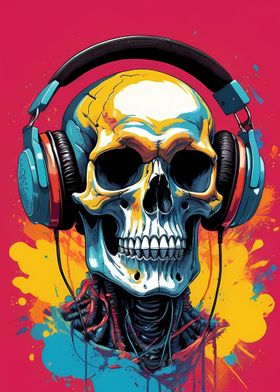Skull With Headphones 2
