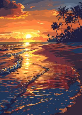 Scenic Beach Sunset