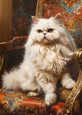 Perisan cat oil portrait