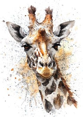 Giraffe watercolor art