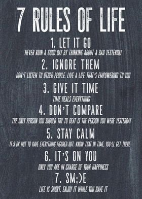 7 rules of life poster