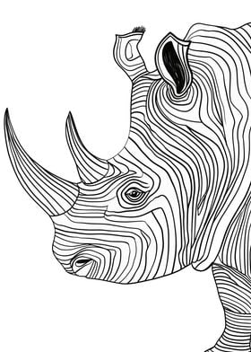 Lines art rhinoceros