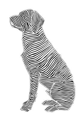 Lines art animal dog