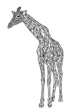 Lines art animal giraffe