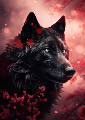 Angry Black Wolf