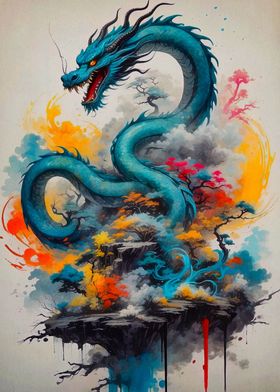 watercolor dragon animal