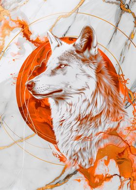 Wolf on marble