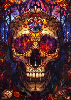 Skull Stained Glass